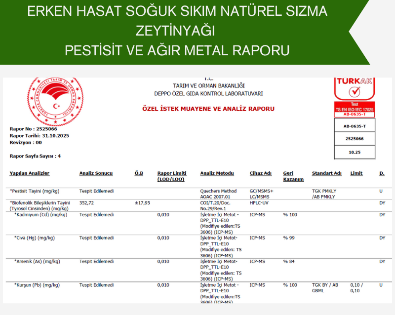 Erken Hasat Natürel Sızma Zeytinyağı 4 Adet 5 Litre Teneke Ambalaj (Filtreli)